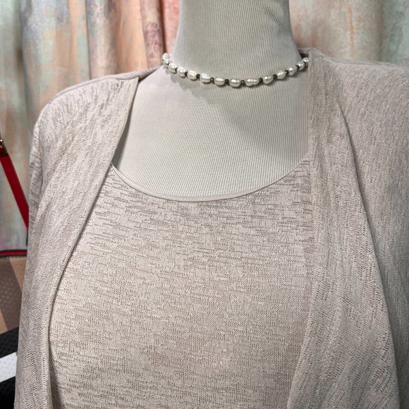 πR & M Richards Knitted Dress with Attached Open Waterfall Front Cardigan - Picture 2 of 13